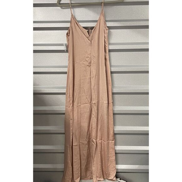URBAN OUTFITTERS Womens Dress Midi M Spaghetti Strap Rose Tyrie Deep‎ V Neck - Picture 4 of 7